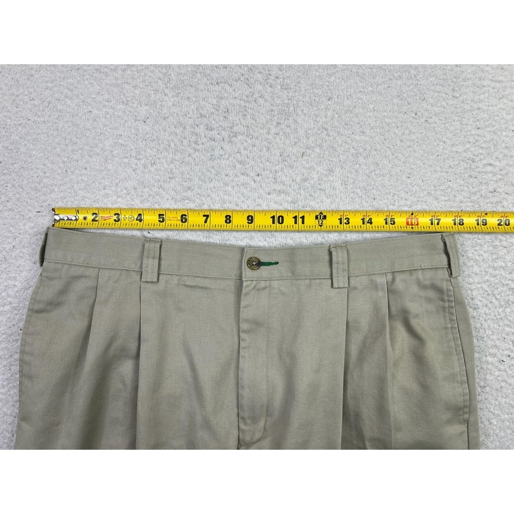 Tommy Hilfiger Pants Mens 36x30 Khaki Pleated Front Chino Trousers Dress Casual - Picture 6 of 10